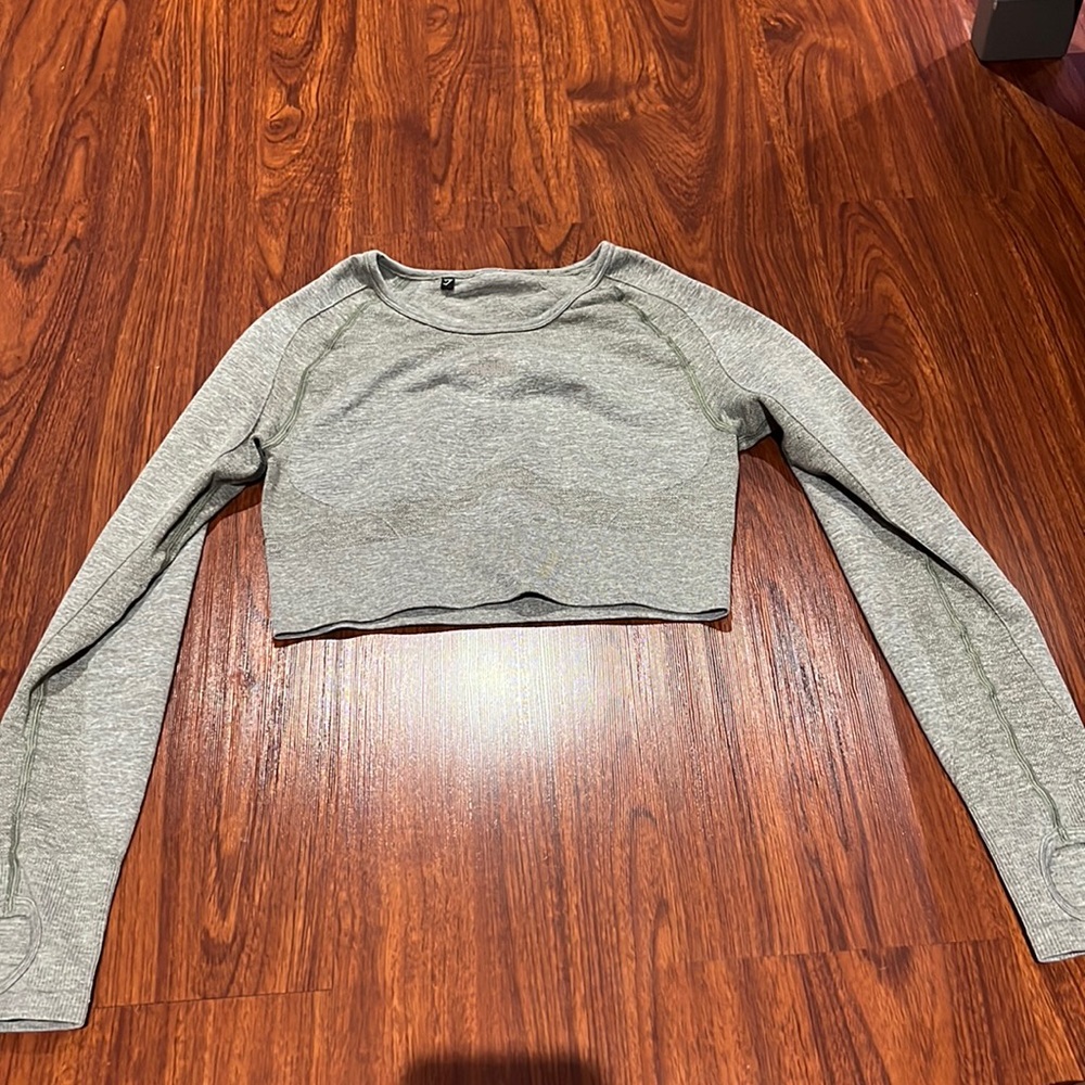 Gymshark grey long sleeve workout top
